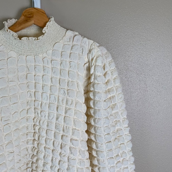 Anthropologie Endless Rose Textured Puff-Sleeve Blouse - Picture 10 of 16